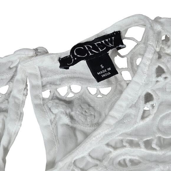 J. Crew Maxine eyelet shift dress in linen‎ White S CA707 - Picture 3 of 8